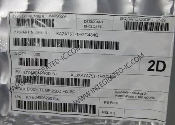 Lógica IC XA7A75T-1FGG484Q 75520 LE FPGA de Artix-7 XA - disposição de porta programável do campo