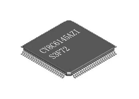 Baixa potência de superfície dupla da montagem LQFP100 de IC CY8C6145AZI-S3F72 do microcontrolador do processador central