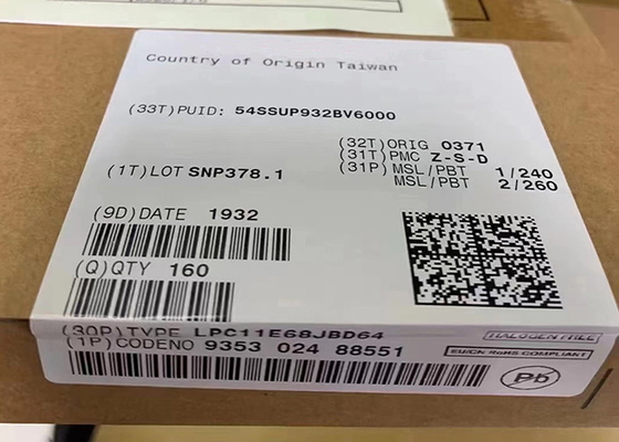 Microcontrolador eletrônico IC do Único-núcleo 50MHz 256KB LPC11E68JBD64 dos circuitos integrados