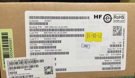 88E1680-A2-LKJ2C000 Transceptor Ethernet de eficiência energética de oito portas 10/100/1000Mbps