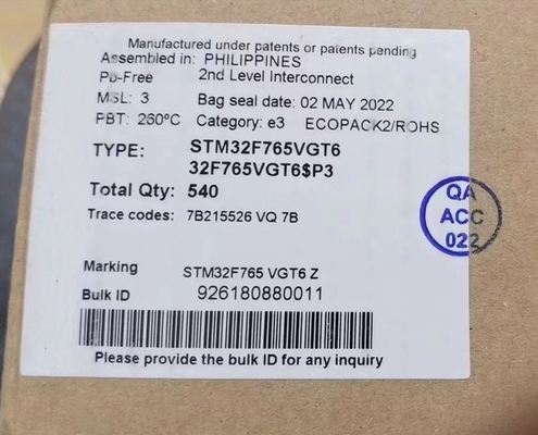 Microcontrolador MCU STM32H573IIT6 MCU 640KB 32 bits ARM Cortex-M33 Com TrustZone