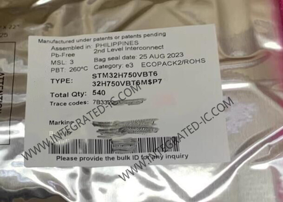100-LQFP microcontroladores-MCU instantâneos do BRAÇO 1MB do pacote STM32H750VBT6 128KB