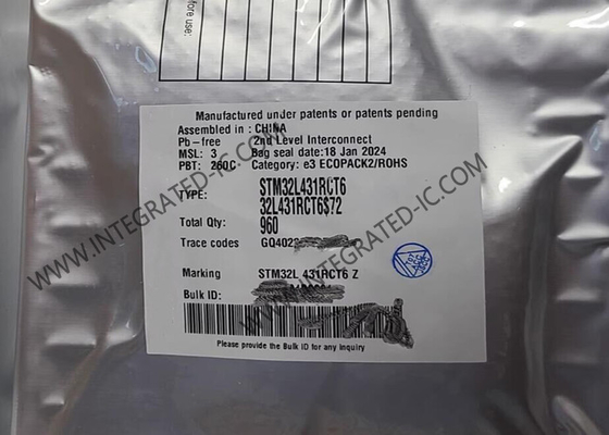 STM32L431RCT6 Microcontrolador MCU 80MHz Microcontrolador de núcleo único de 32 bits IC LQFP64