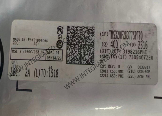 Microcontrolador MCU TMS320F28377SPTPQ Segurança funcional automóvel Microcontrolador de 32 bits de núcleo único de 200 MHz de 1 MB