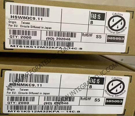 MT61K512M32KPA-14C:B Memória IC Chip GDDR6 SGRAM Memória 16Gbit Memória dinâmica de acesso aleatório