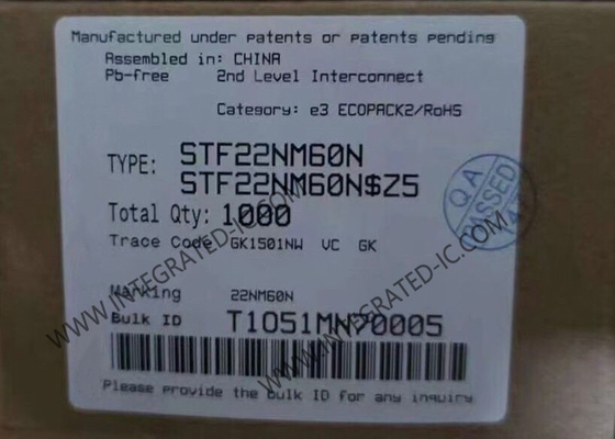 STF22NM60N Chipe de circuito integrado 600V MDmesh II Transistores MOSFET de potência de canal N
