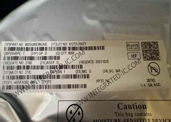 W25Q80EWUXIE Chip de memória IC 1.8V 8M-Bit Serial Flash Memory USON-8 Pacote