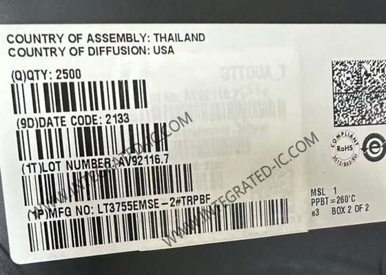 LT3755EMSE-2 Chip de circuito integrado de 4,5 V a 40 V Controladores LED MSOP-16 Pacote