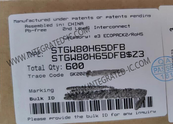 STGW80H65DFB Circuito Integrado Chip Trench Gate Field-Stop 650V 80A Transistores IGBT da série HB de alta velocidade