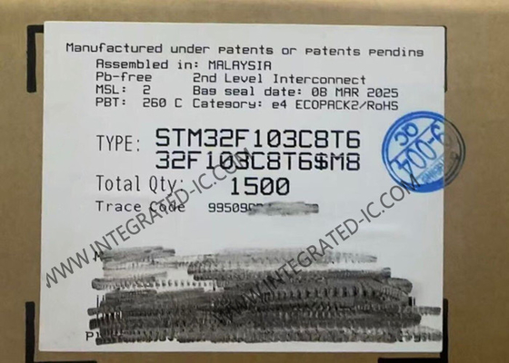 STM32F103C8T6 Microcontrolador MCU 72MHz Microcontrolador de núcleo único de 32 bits IC LQFP48