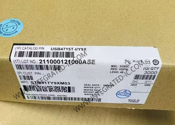 Chip de circuito integrado USB4715T-I/Y9X USB 2.0 Controlador de hub de alta velocidade com FlexConnect em todas as portas