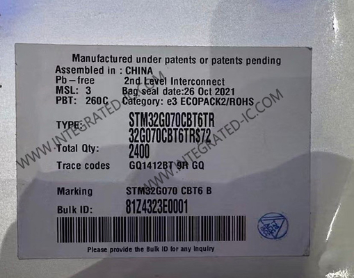 STM32G070CBT6TR Microcontrolador MCU 32-bit 64MHz Mainstream ARM Cortex M0 MCU