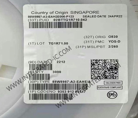 88W8987-A2-EAHE Módulo de Comunicação Sem Fio Altamente Integrado 2,4/5 GHz Wi-Fi 5 e BT Single-Chip