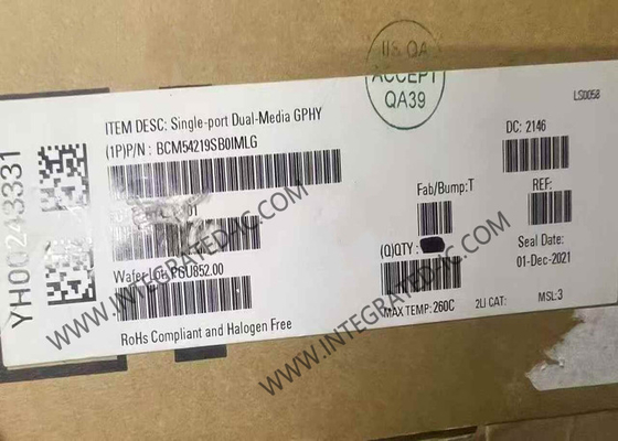 BCM54219SB0IMLG Ethernet IC Single Port Dual Media GPHY QFN64 Transceptor Ethernet