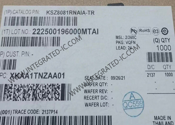 CI Ethernet KSZ8081RNAIA 10/100 Base-T/TX Transceptor de Camada Física com Suporte RMII