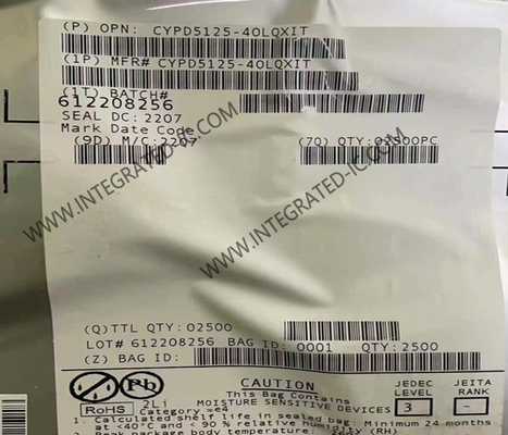 Chip de circuito integrado CYPD5125-40LQXIT Controlador de porta USB Tipo-C de alta velocidade